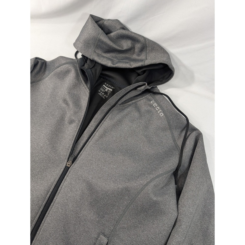 Tesla Hoodie Mens XL  Gray Full Zip Performance Premium Tesla Hoodie Logo